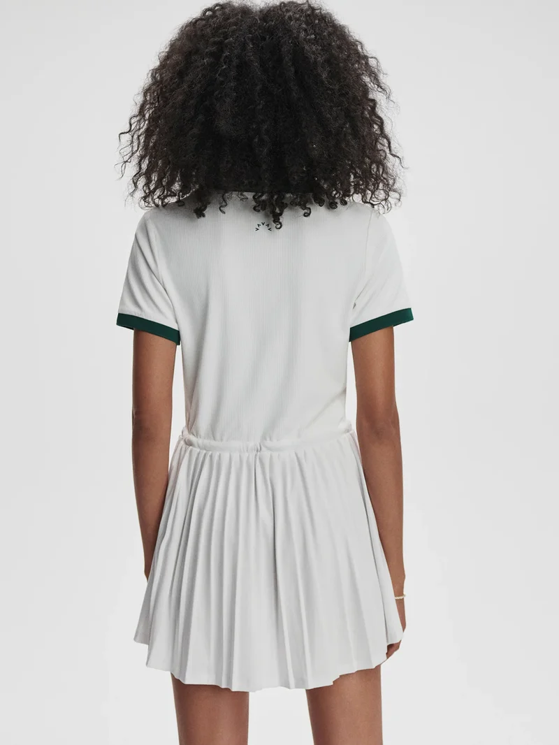 Paloma Court Dress White/ Forest