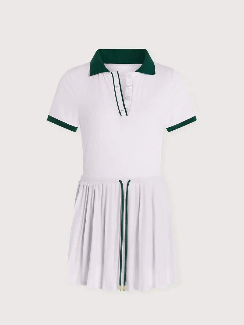Paloma Court Dress White/ Forest