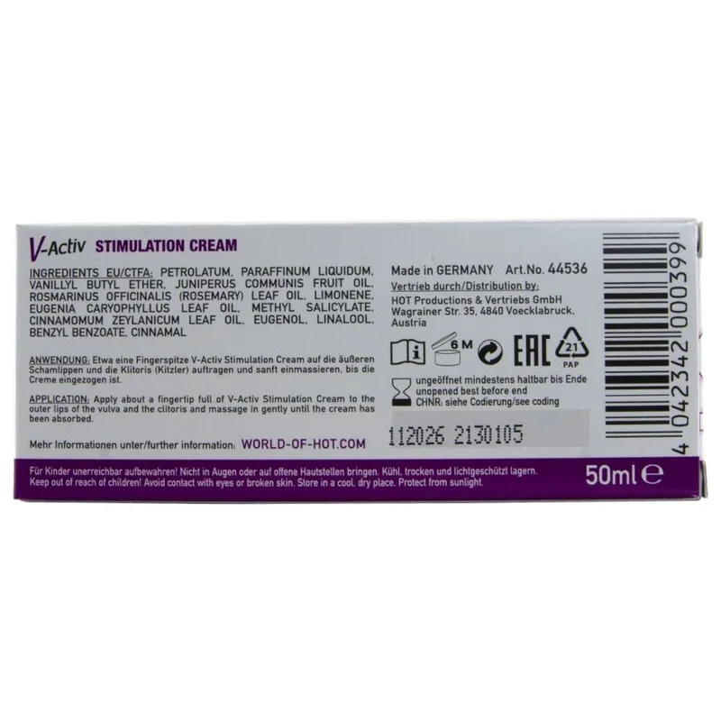 HOT - V-ACTIV STIMULATIONSCREME FÜR FRAUEN 50 ML