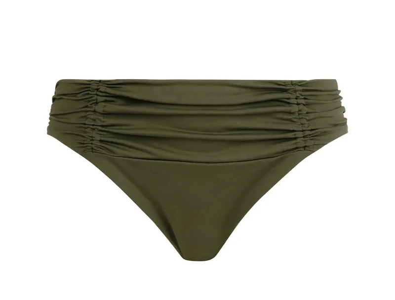 Lise Charmel Bademode – Sublime Drape Wide Side Bikini Brief Kaki Paspelierung