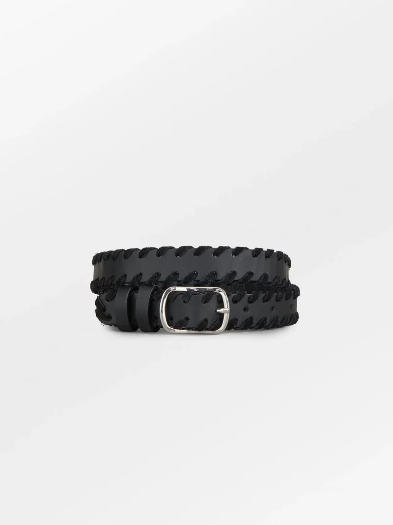 Glossy Rhea Braided Belt Black