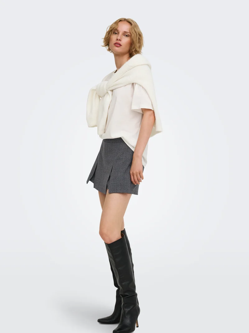 ONLELLY-NOON HW PLEAT CHECK SKORT TLR