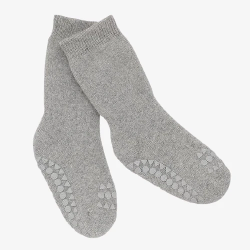 GoBabyGo Socken mit rutschfester Gummierung – Grau meliert