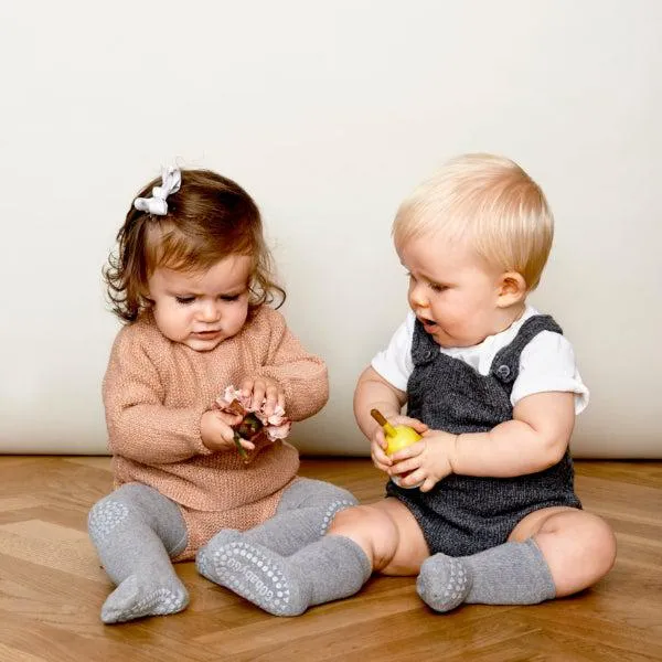 GoBabyGo Socken mit rutschfester Gummierung – Grau meliert