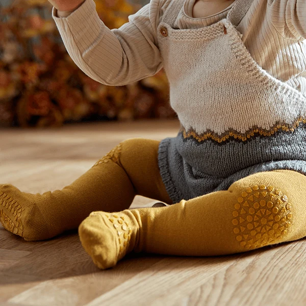 GoBabyGo Strumpfhose mit rutschfestem Gummi (Strumpfhose) - Grau meliert