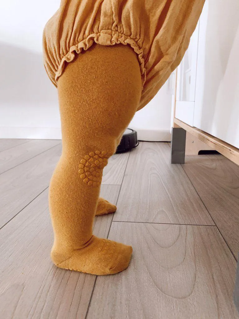 GoBabyGo Strumpfhose mit rutschfestem Gummi (Strumpfhose) - Grau meliert