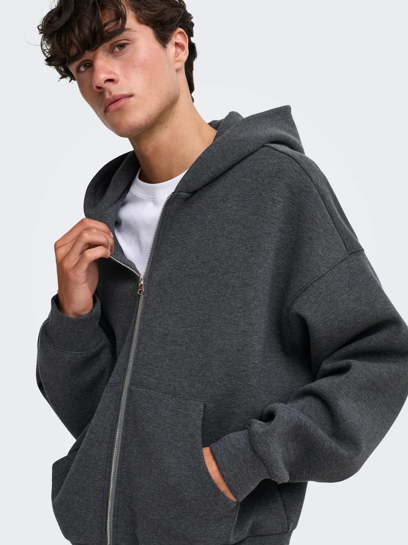 ONSGOYLE BOXY LS SCUBA ZIP HOODIE NOOS