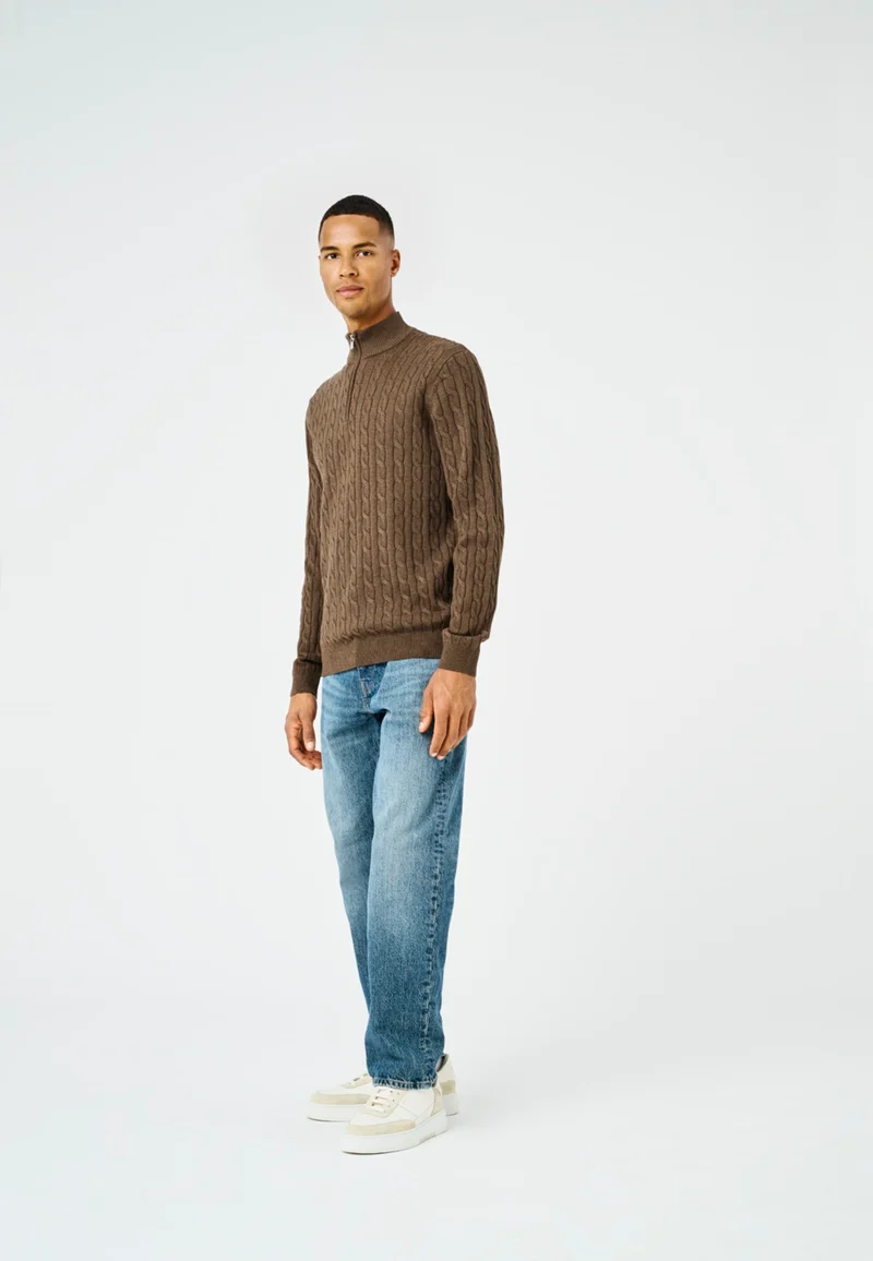 ONSLOUI REG 12 CABEL HALF ZIP KNIT NOOS