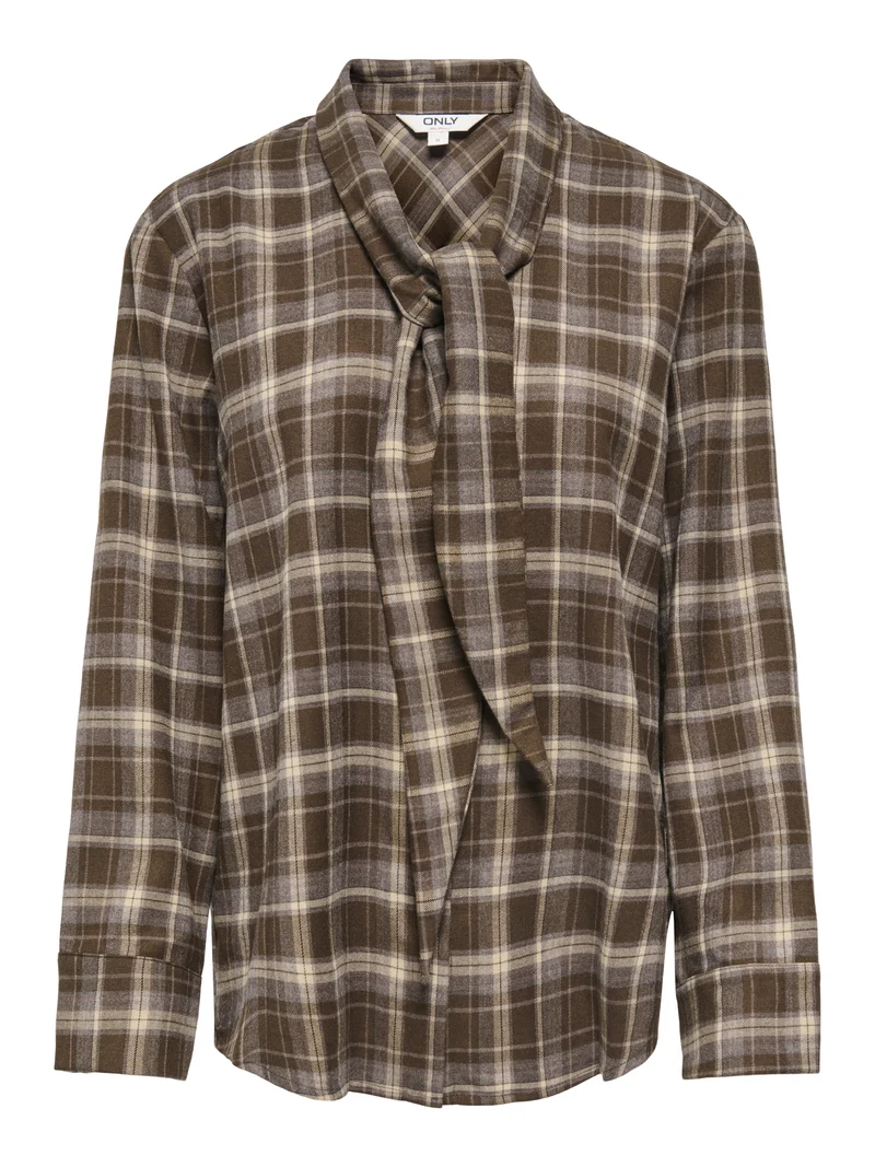 ONLGUKA L/S TIE ASSY CHECK SHIRT WVN