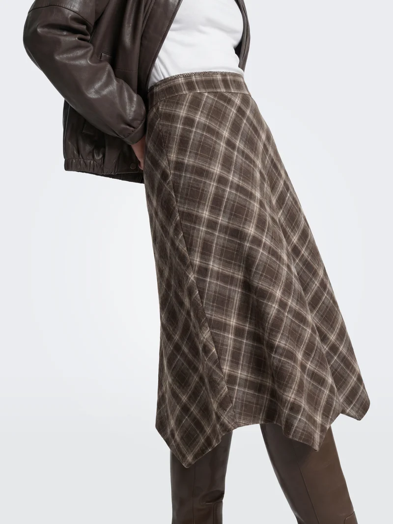 ONLGUKA LONG ASSY CHECK SKIRT WVN