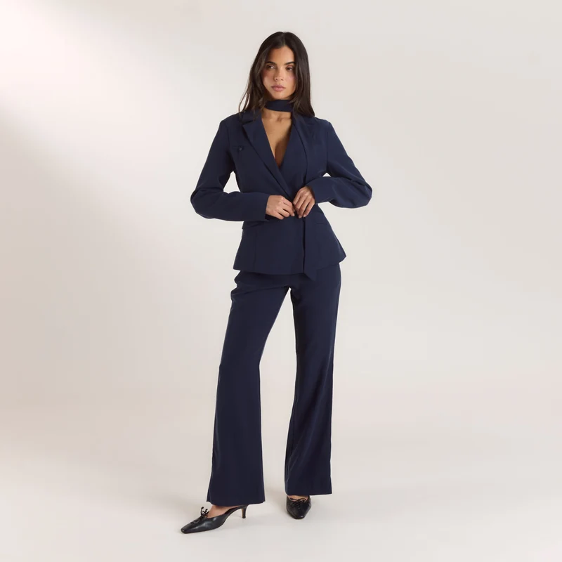90s Straight-Leg Trousers - Navy