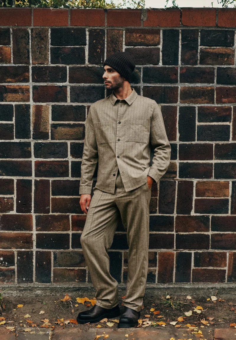 Woolen Luxury Shirt 1/1 Arm | earthy woven 075840-073127