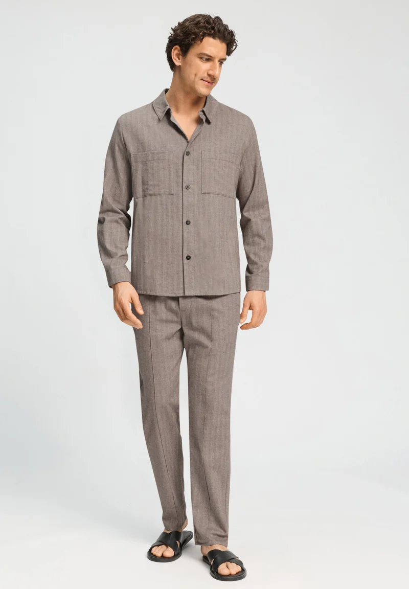 Woolen Luxury Shirt 1/1 Arm | earthy woven 075840-073127