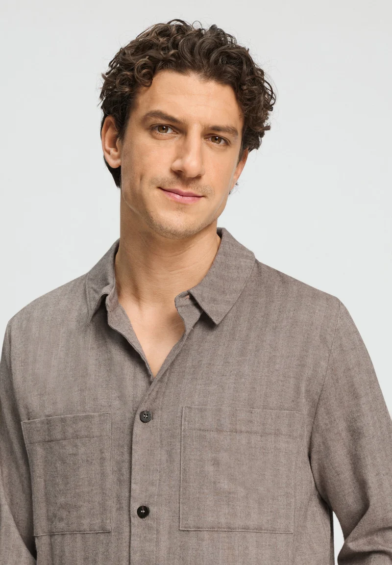 Woolen Luxury Shirt 1/1 Arm | earthy woven 075840-073127