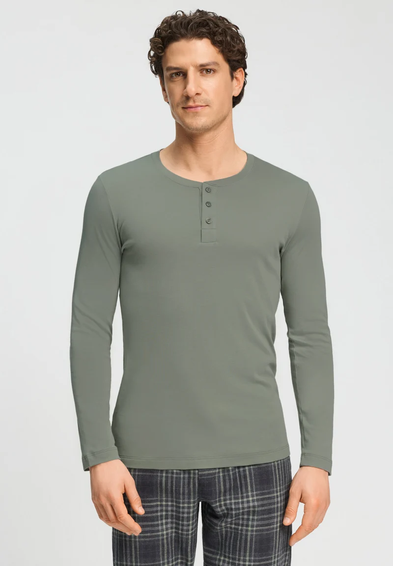 Cozy Comfort L/SLV Henley Shirt | shadow 075783-072827
