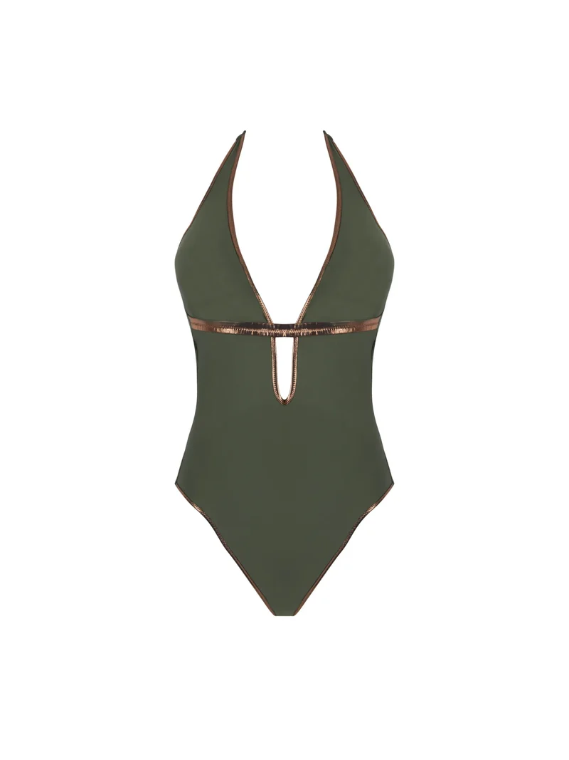 Antigel Swimwear von Lise Charmel – La Smartissime Verführerischer kabelloser Badeanzug Khaki Bronze