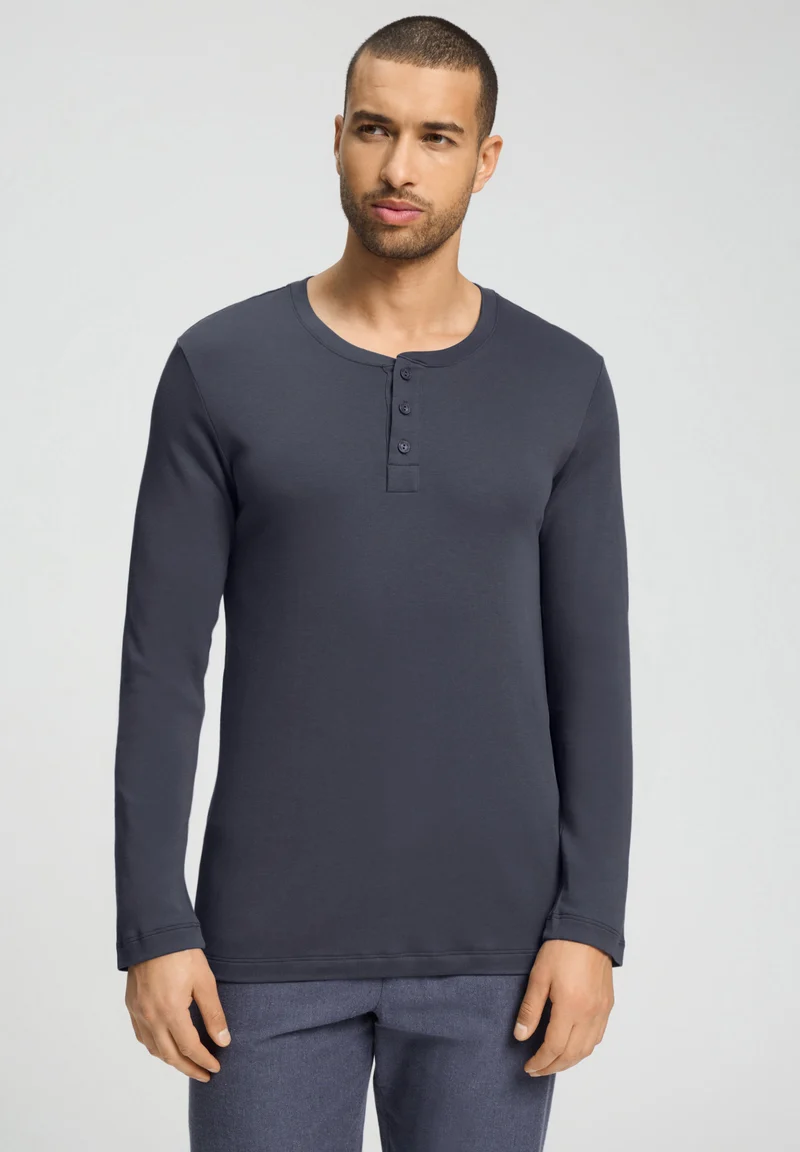 Cozy Comfort L/SLV Henley Shirt | stormy gray 075783-072139