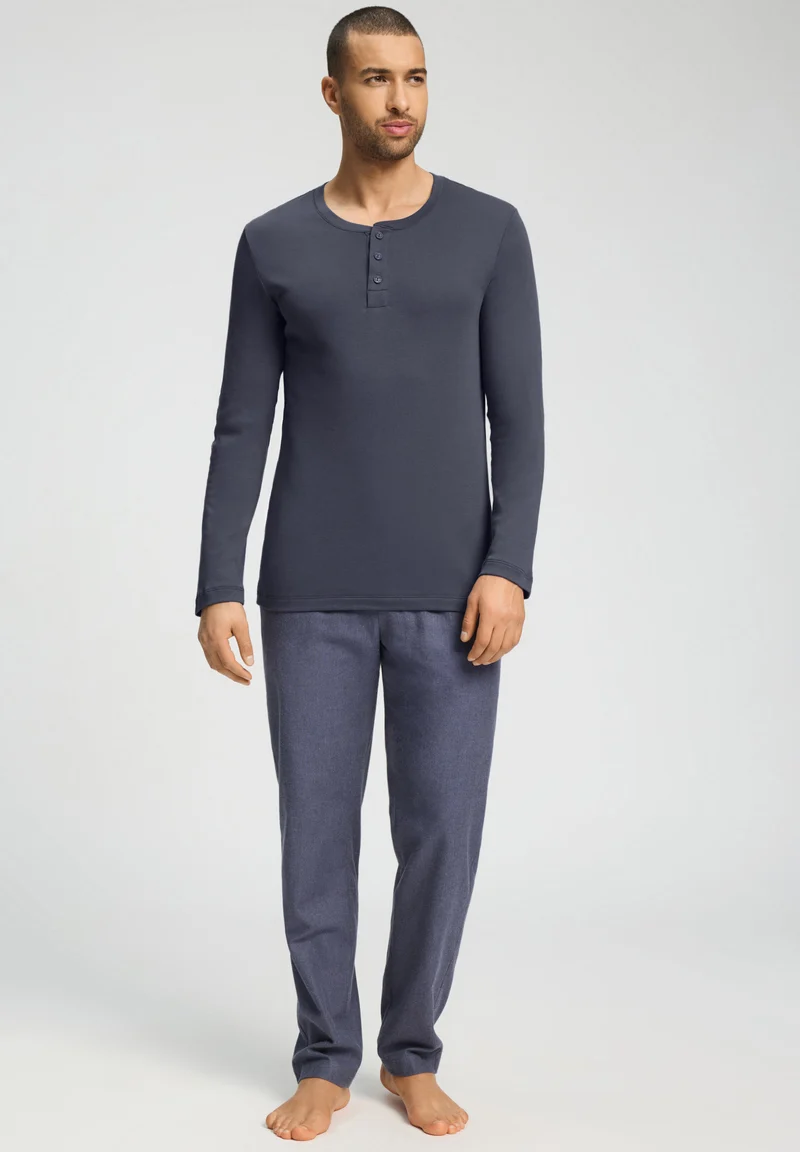 Cozy Comfort L/SLV Henley Shirt | stormy gray 075783-072139