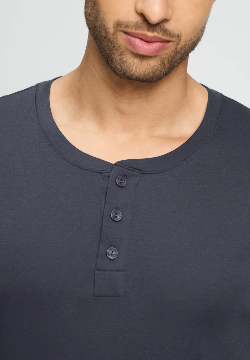 Cozy Comfort L/SLV Henley Shirt | stormy gray 075783-072139