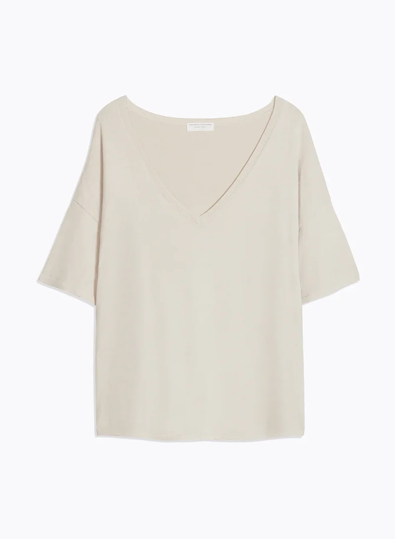 V Neck Knit Craie