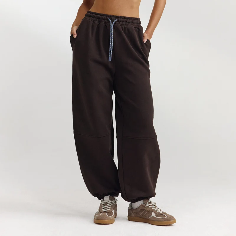 Barrel Leg Joggers - Dark Chocolate
