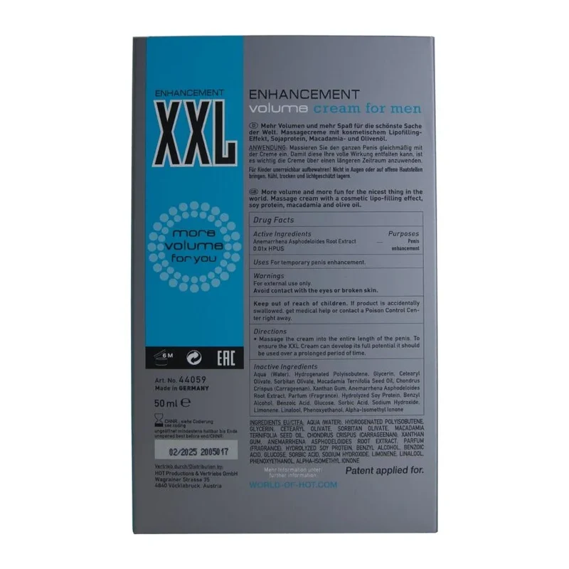 HOT - XXL VERBESSERUNGSCREME FÜR MÄNNER 50 ML