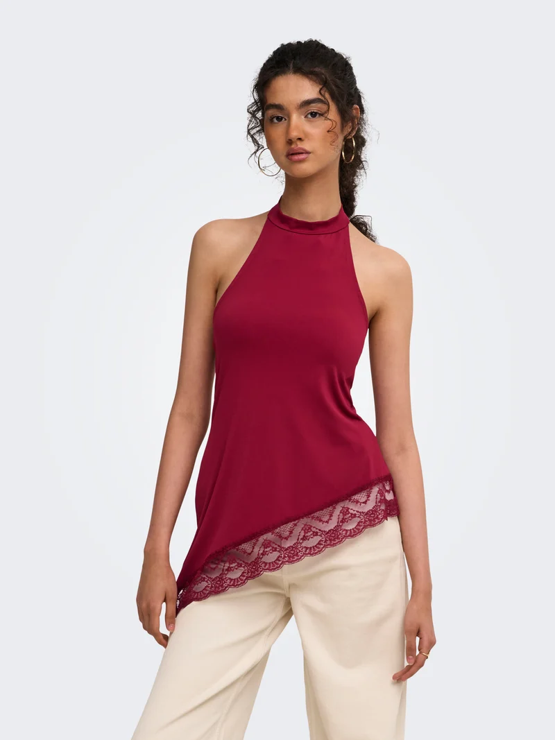 ONLARIA S/L HALTERNECK LACE TOP JRS