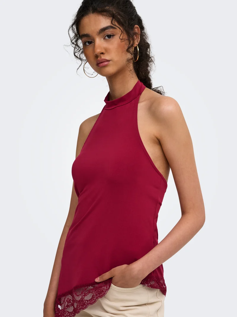 ONLARIA S/L HALTERNECK LACE TOP JRS