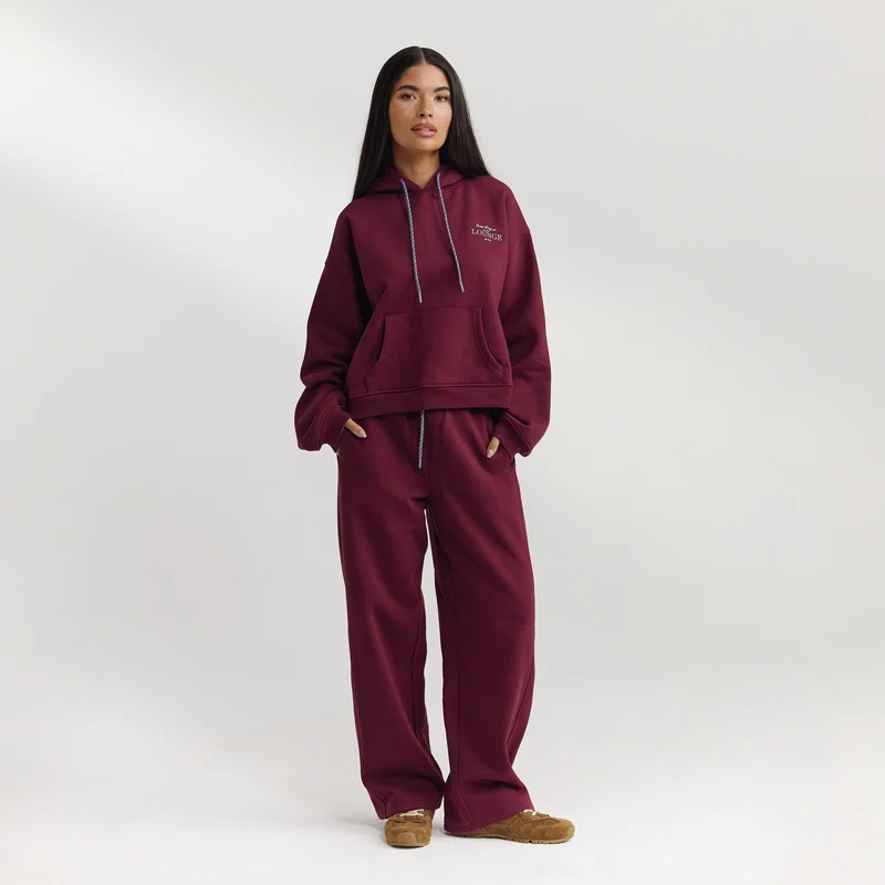 Straight-Leg Joggers - Cherry Lacquer