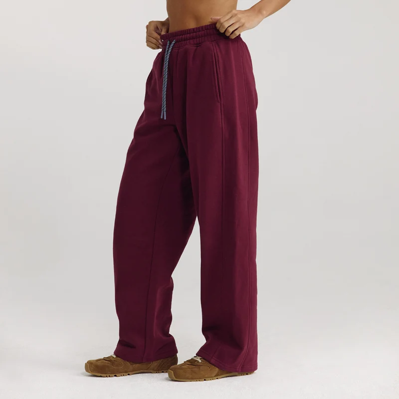 Straight-Leg Joggers - Cherry Lacquer