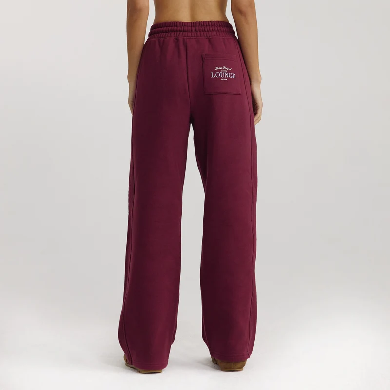 Straight-Leg Joggers - Cherry Lacquer