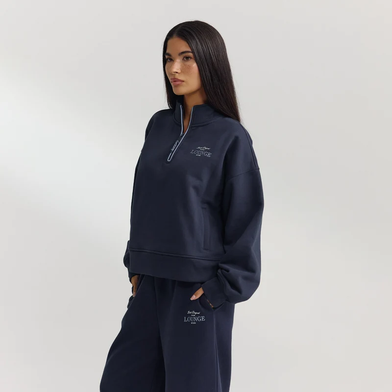 Quarter-Zip Jumper - Dark Blue