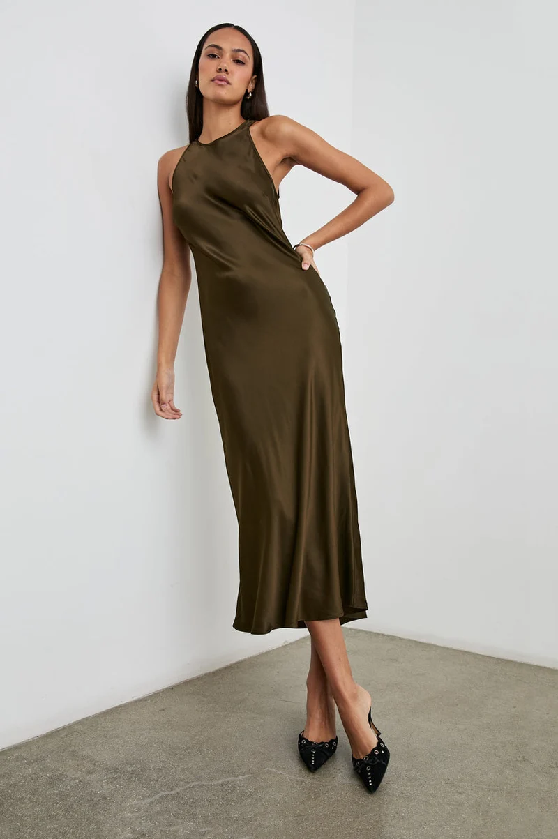 Solene Dress Dark Moss