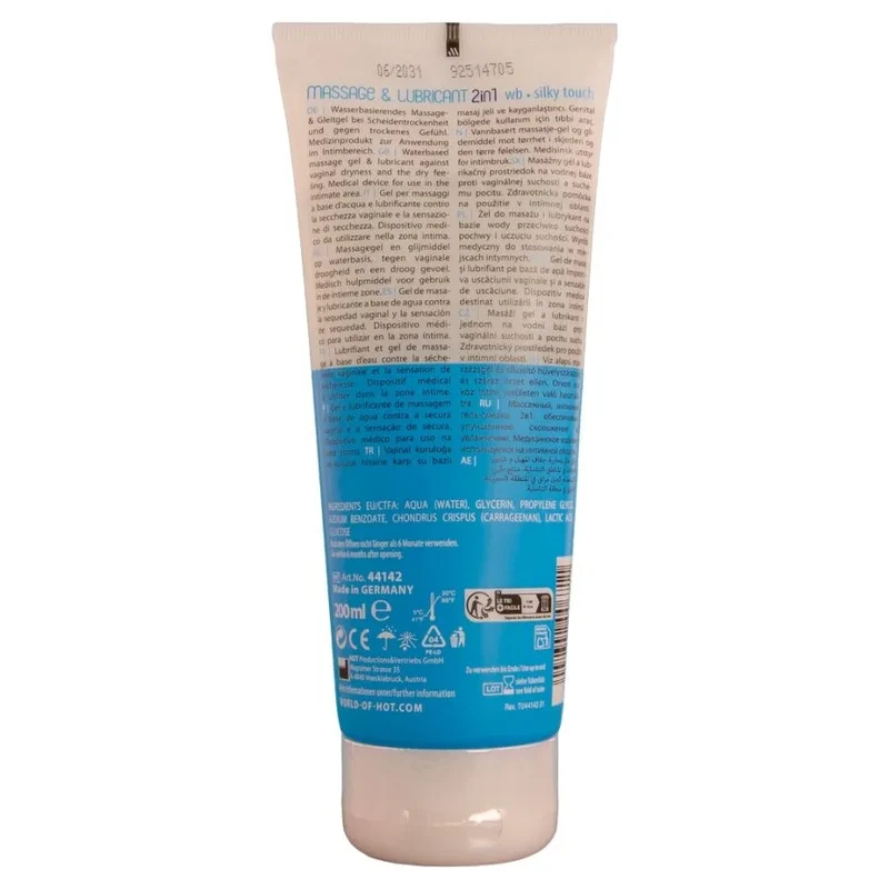 HOT - MASSAGE- & GLEITGEL 2IN1 SILKY TOUCH 200 ML
