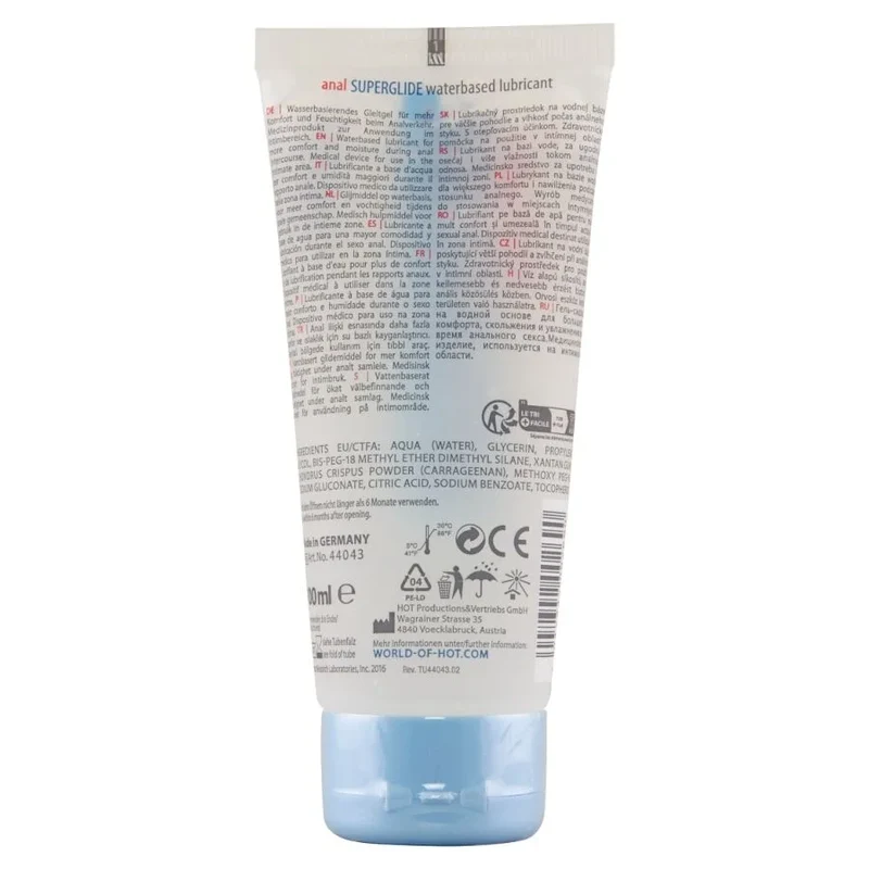 HOT - ANAL SUPERGLIDE FLÜSSIGES GLEITMITTEL AUF WASSERBASIS 100 ML