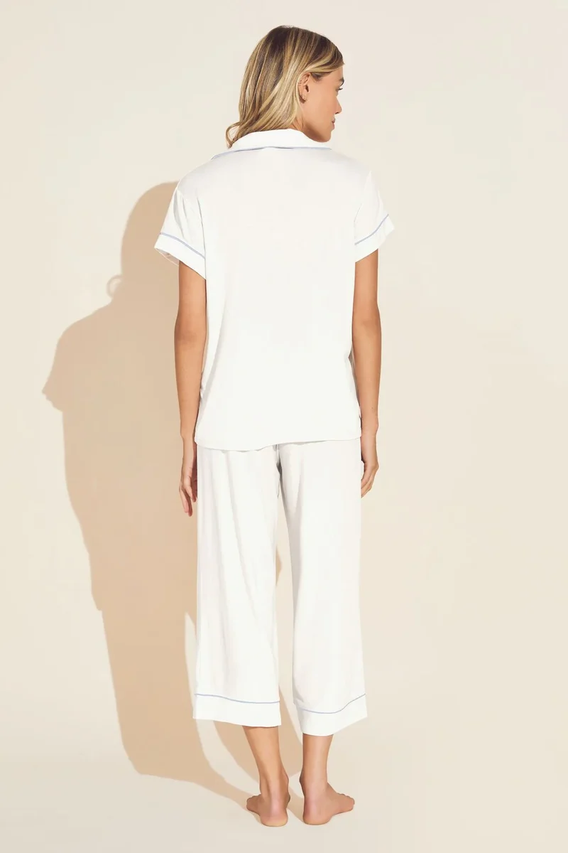 Gisele The S/S Crop PJ Set White