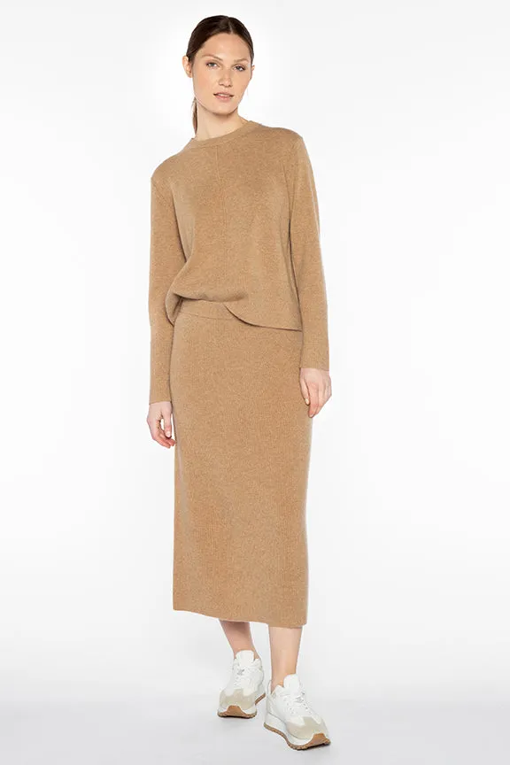 Rib Skirt Camel