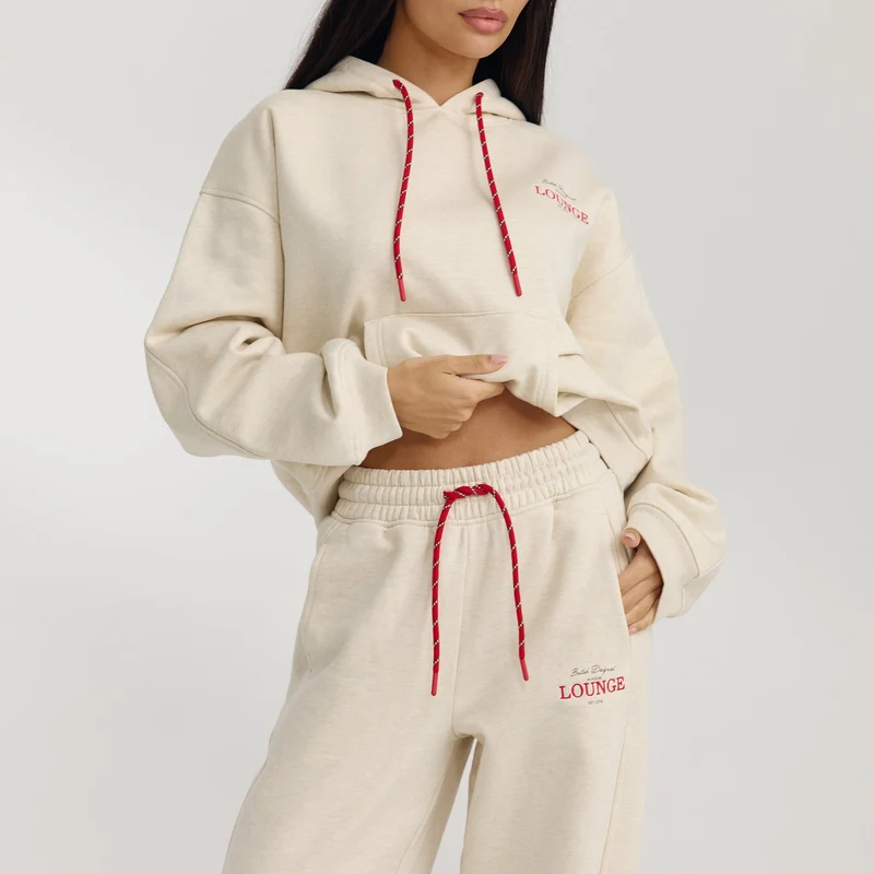 Straight-Leg Joggers - Oat Marl