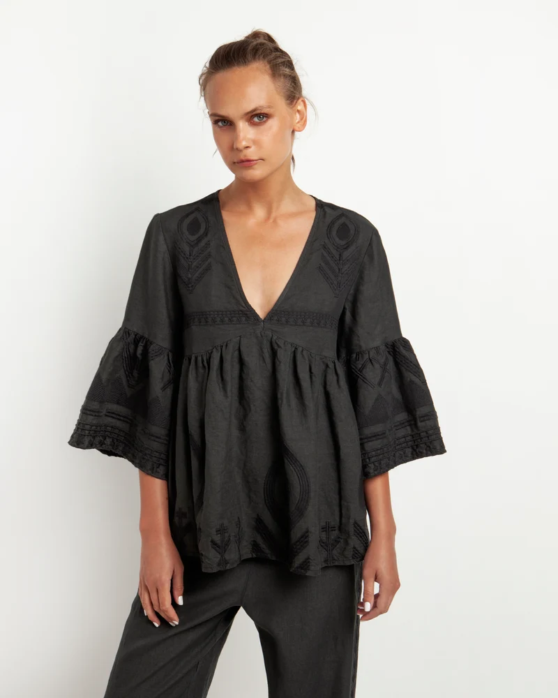 Feather Bell Sleeve Tunic