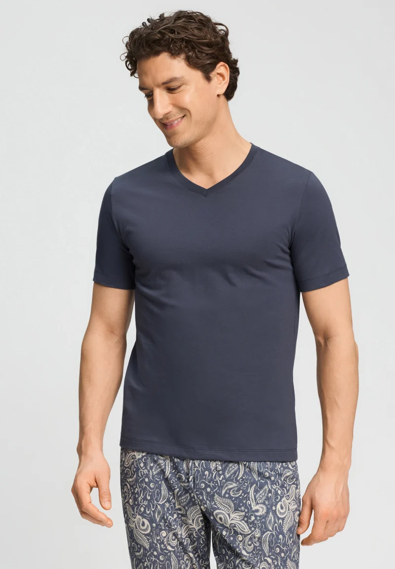 Living Shirts S/SLV Shirt V-Neck | stormy gray 075051-072139