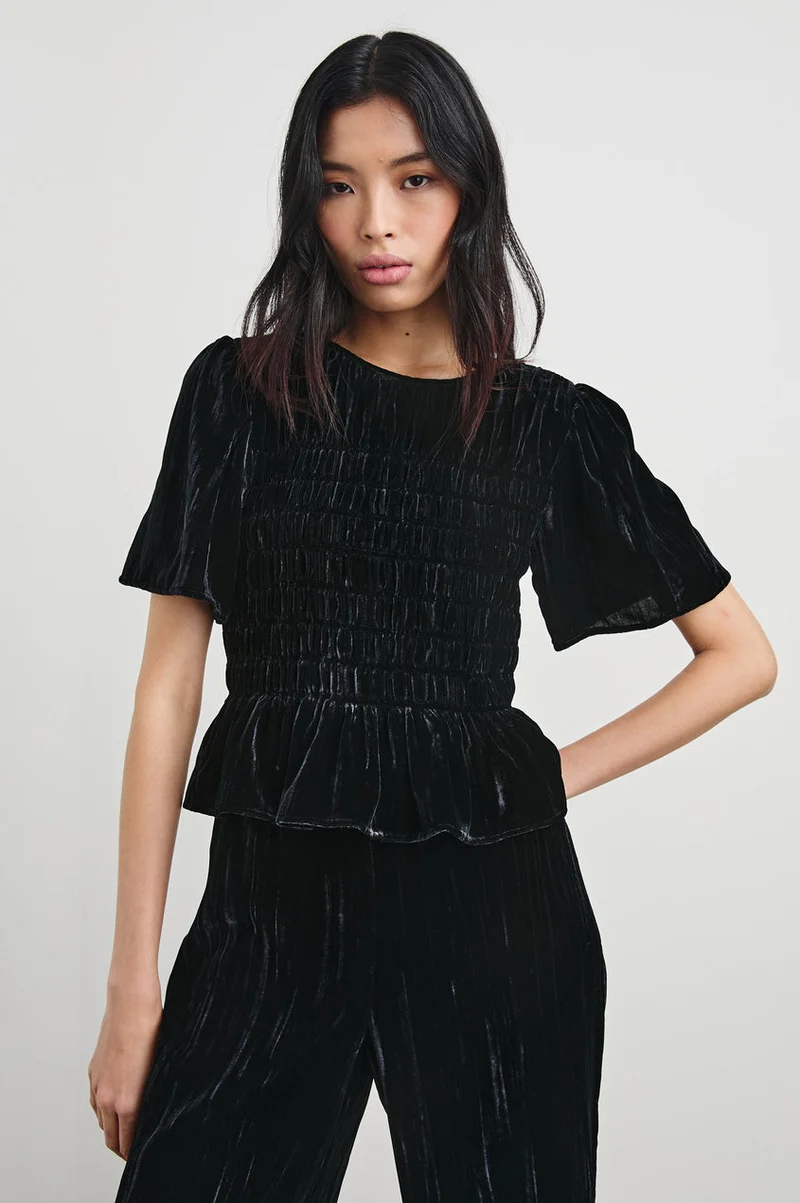 Rosie Top Black Velvet