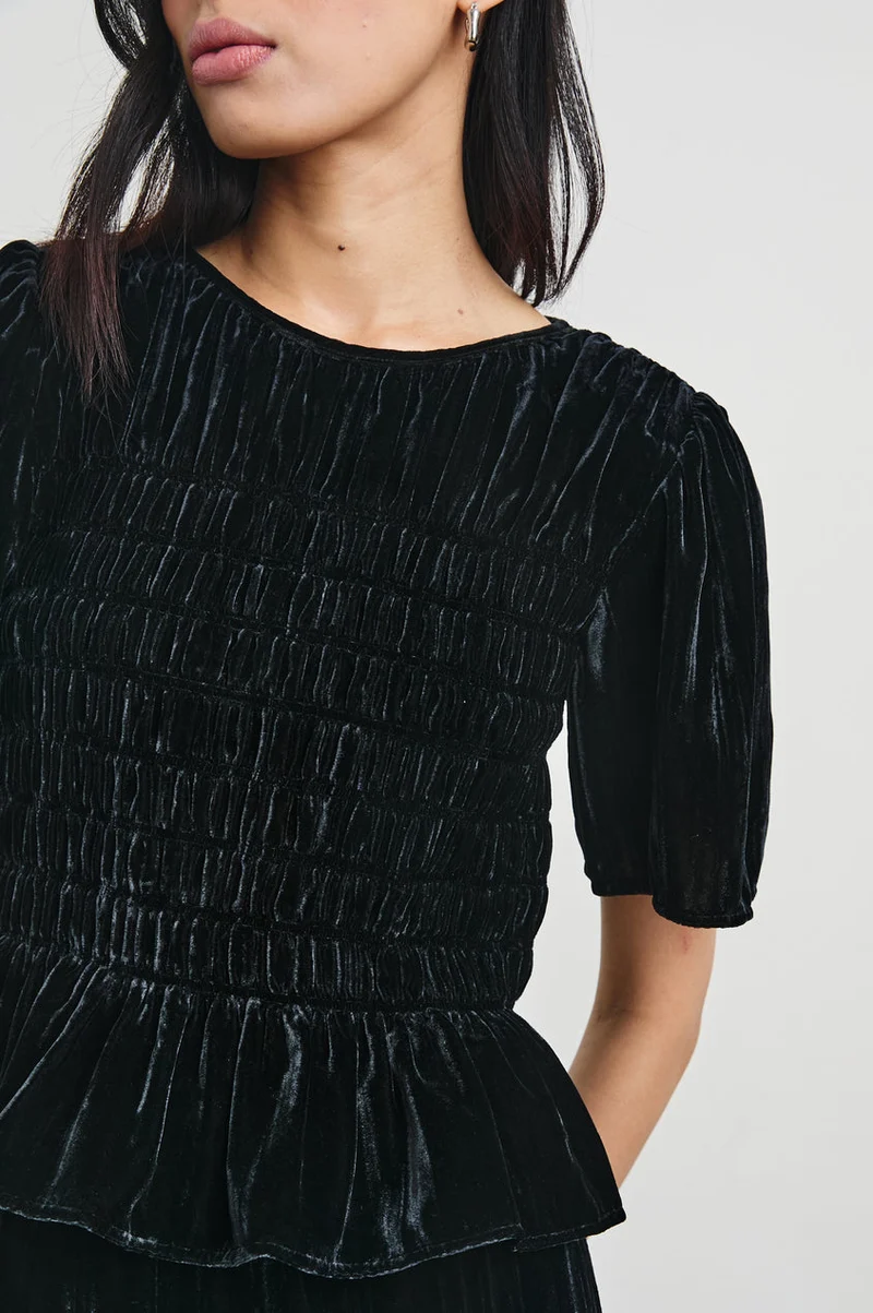 Rosie Top Black Velvet