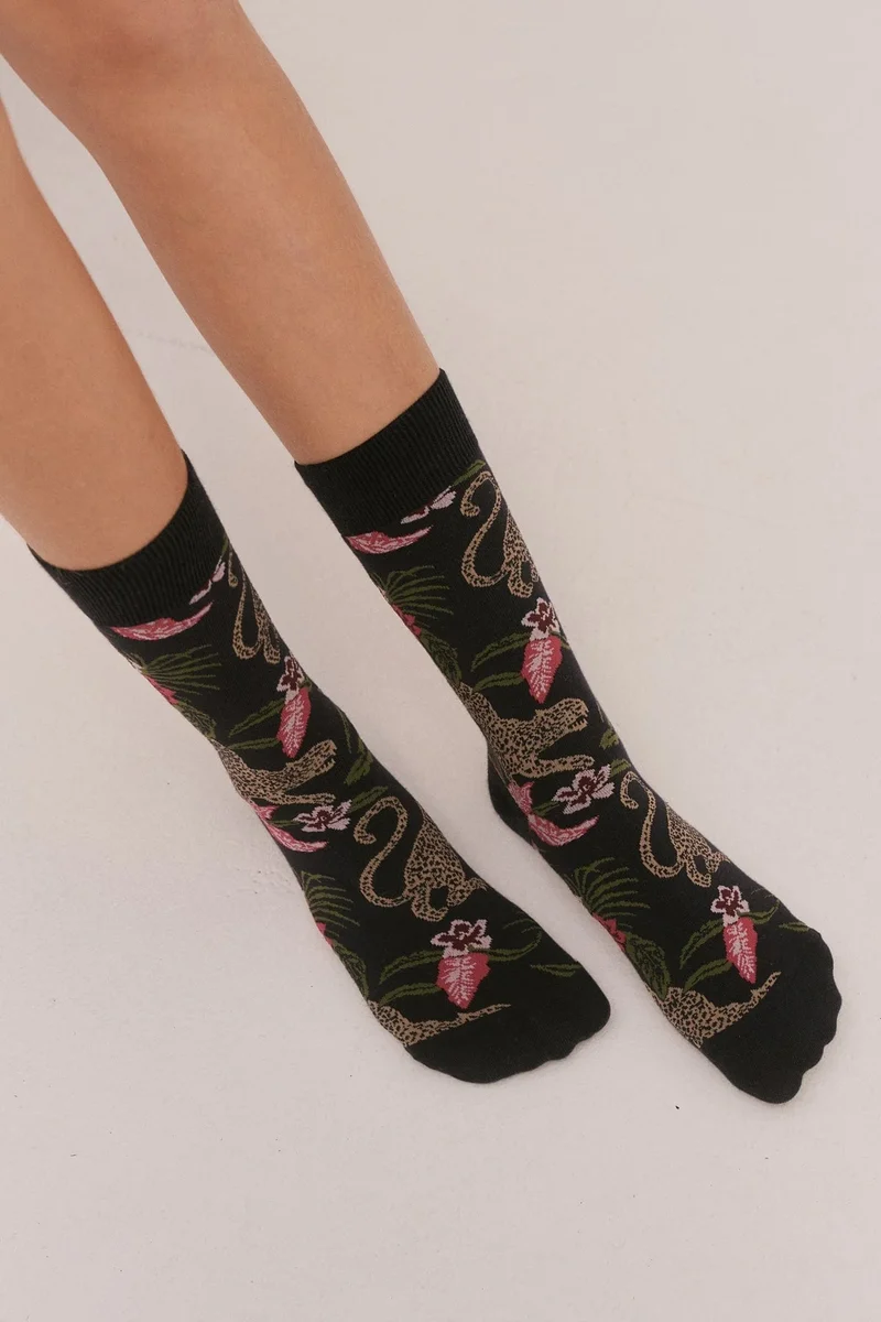 Soleia Leopard Socks Multi