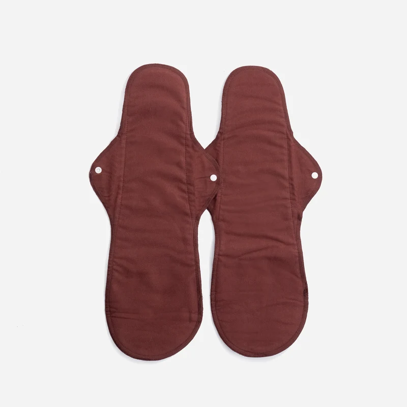 Imse Vimse Night Pad Plus / Wochenbetteinlagen (Stoffbinden) aus Bio-Baumwollflanell – 2 Stück – Braun