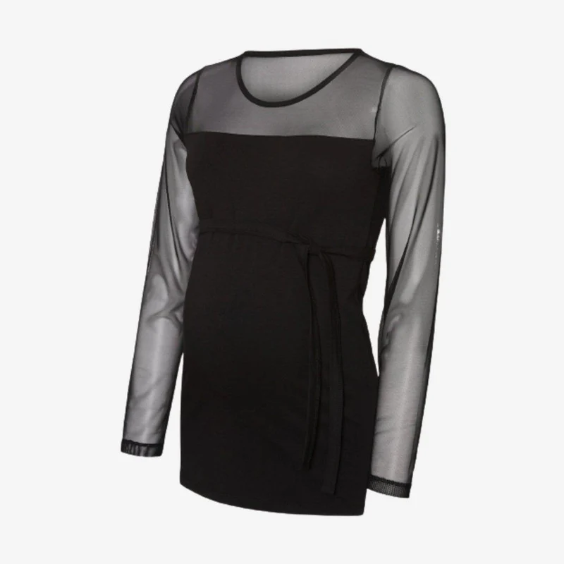 Mamalicious Umstandsoberteil aus Chiffon – Schwarz