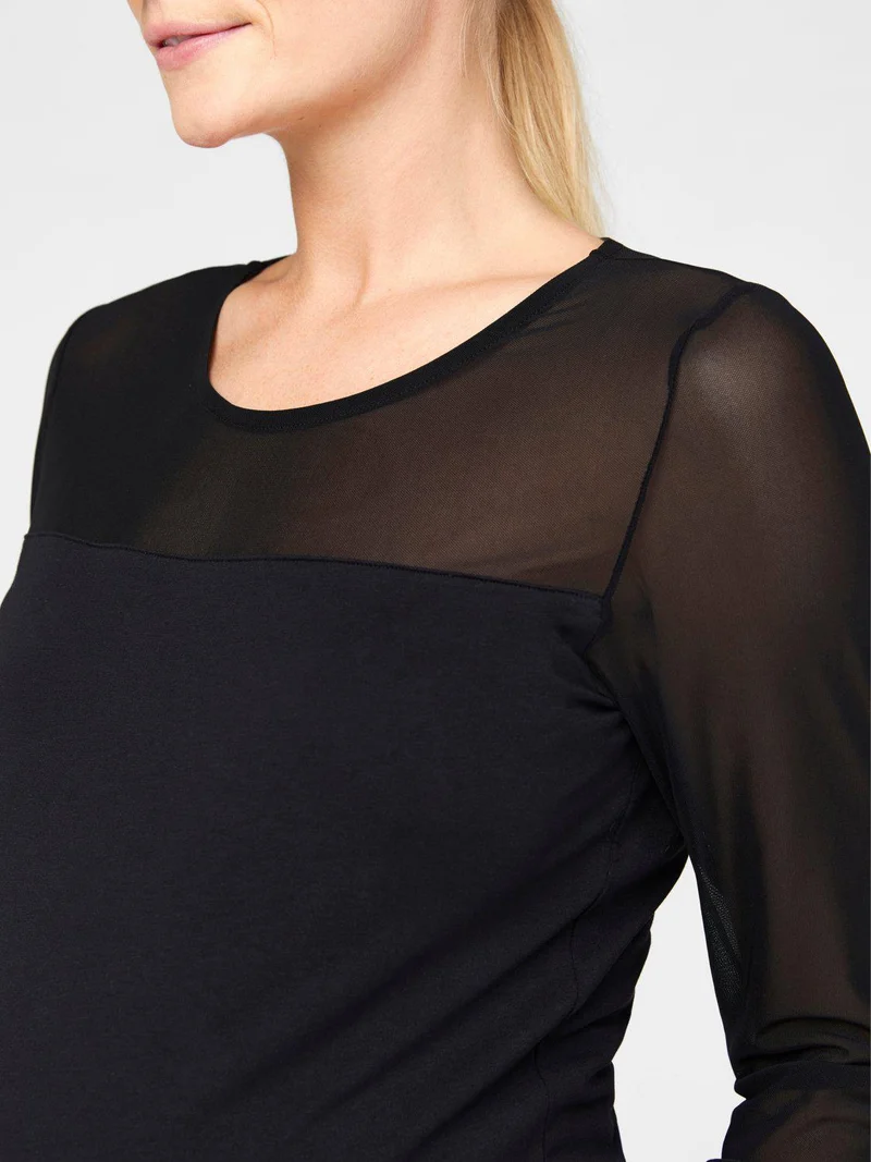Mamalicious Umstandsoberteil aus Chiffon – Schwarz
