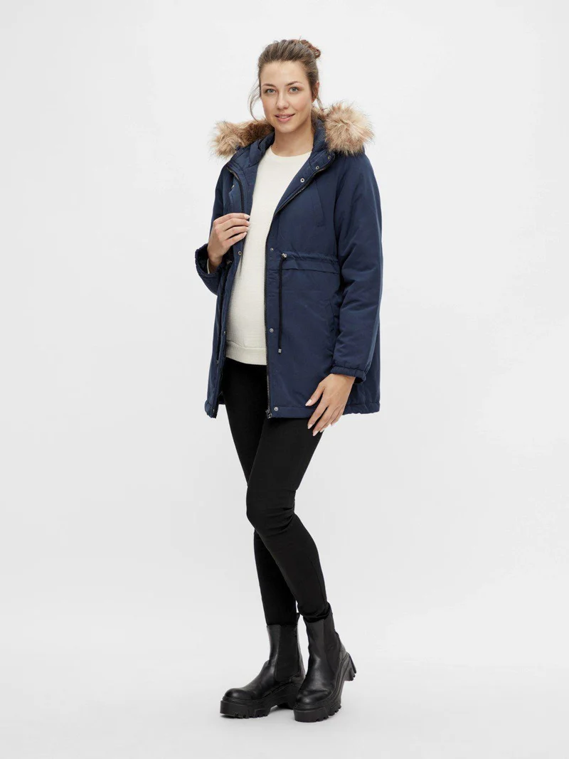 Mamalicious Vente Parka-Jacke – Jessa – Marineblauer Blazer