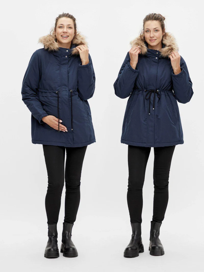 Mamalicious Vente Parka-Jacke – Jessa – Marineblauer Blazer