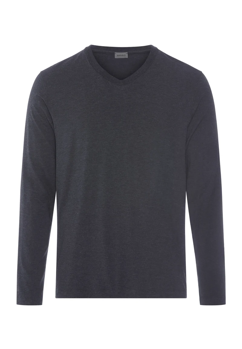 Casuals L/SLV Shirt V-Neck | charcoal melange 075036-073132