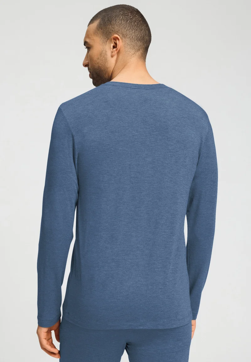 Casuals L/SLV Shirt V-Neck | tanzanite melange 075036-073133
